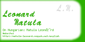 leonard matula business card